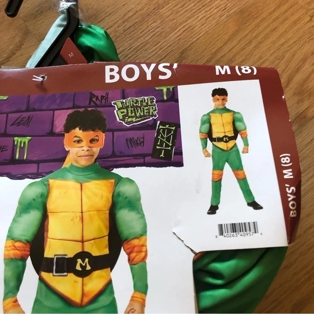 Teenage Mutant Ninja Turtles Costume Mikey Medium 8 Green Halloween Orange